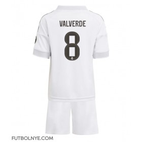 Camiseta Real Madrid Federico Valverde #8 Primera Equipación para niños 2025-26 manga corta (+ pantalones cortos)
